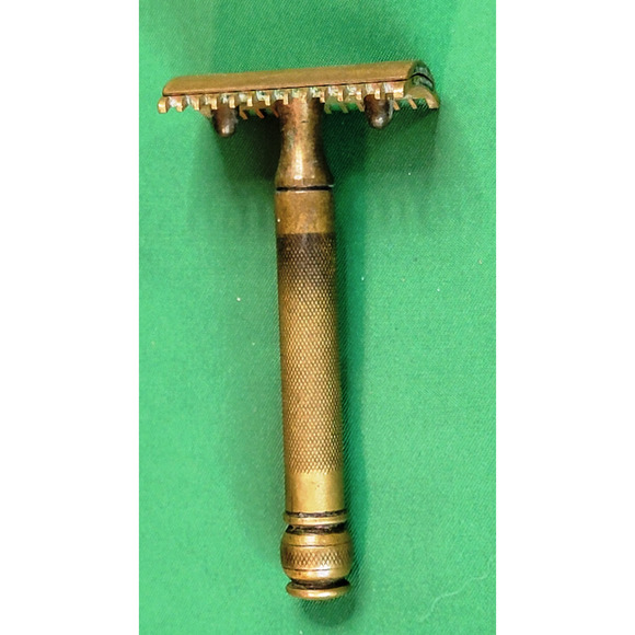 Vintage Gillette DE Safety Double Edge Razor 3-Piece Brass Open Comb Ball End - Picture 1 of 16